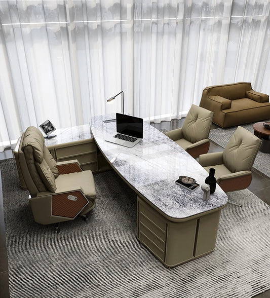 Marble desk executive office desk high-end custom bright surface office desk writing desks Home Office boss writing desks