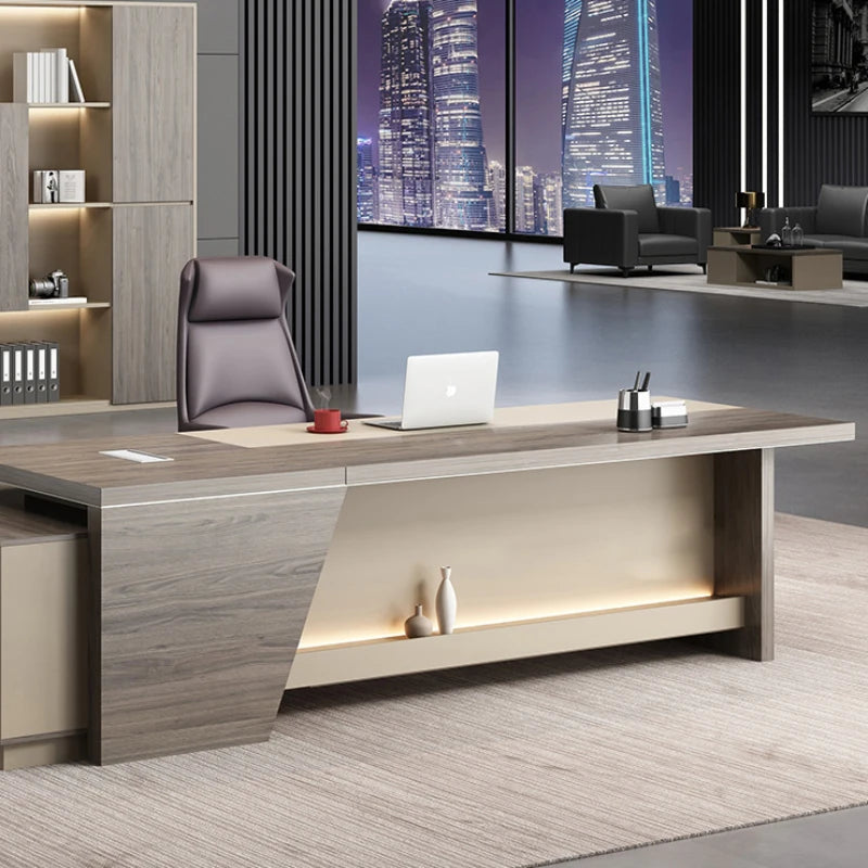 Corner Desk Meeting Table Shelves Makeup Coffee Standing Furniture Room Office Minimalist Escritorio Simple Executive Modern