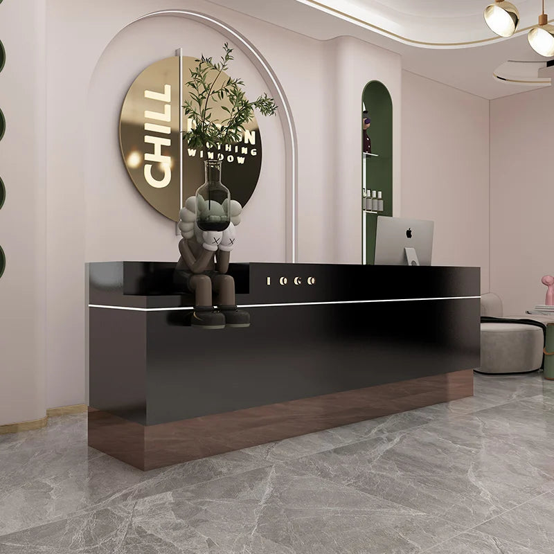 Shop Reception Counter Desk L Shaped Reception Desk Nail Salon Luxury Office Parental Advisory Comptoir De Caisse Bar Furniture