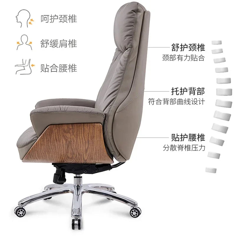 Accent Computer Chair Leather Executive Modern Relaxing Office Chair Backrest Platform Armchair Chaises De Bureau Furniture