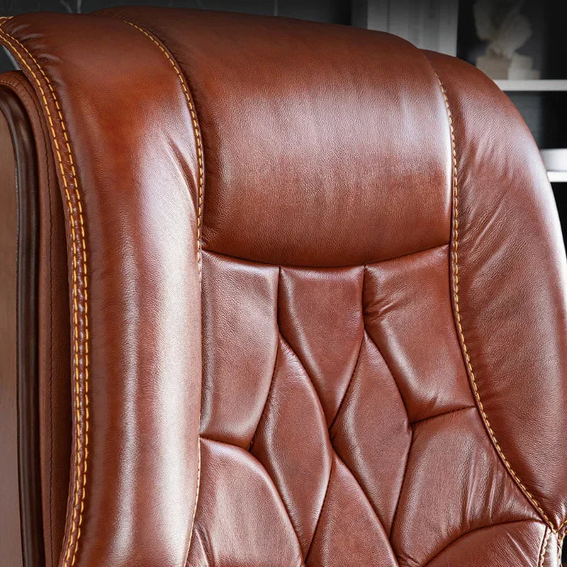 Leather Executive Office Chair Lumbar Back Support Executive Office Chair Computer Comfortable Silla Oficina Home Furniture