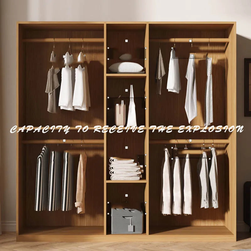 Wooden Simple Wardrobes Free Shipping Clothes Display Luxury Modern Cabinets Bedroom Organizer Guarda Roupa Salon Furnitures