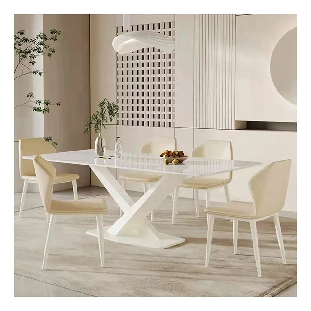 New Design Modern Luxury Dining Room Furniture Italian Ceramic Dining Table With Chair 8 Seater Large Size Dining Table Set