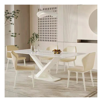 New Design Modern Luxury Dining Room Furniture Italian Ceramic Dining Table With Chair 8 Seater Large Size Dining Table Set