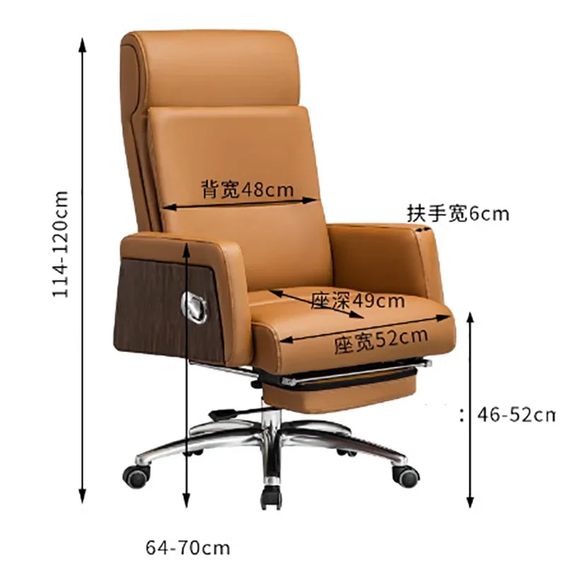 Executive Support Office Chair Armrest Unfolding Lounge Modern Chair Wheels Bedroom Leather Cadeira Escritorio Garden Furniture