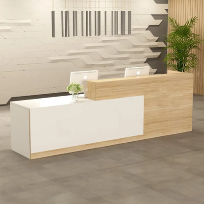 Wood Counter Reception Desk Tall Display Cabinet Office Cashier Reception Desk Beauty Salon Mostrador Tienda De Ropa Furniture