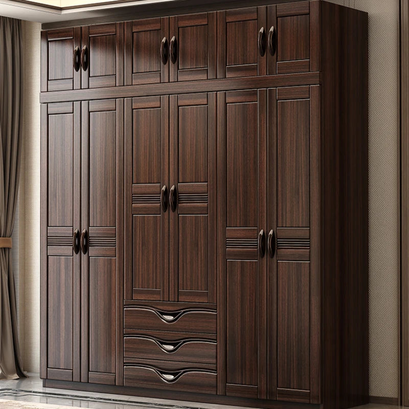 Nordic Wood Wardrobe Multilayer Luxury Doors Storage Closet Wardrobe Shelves Drawers Armario Ropero Dormitorio Bedroom Furniture