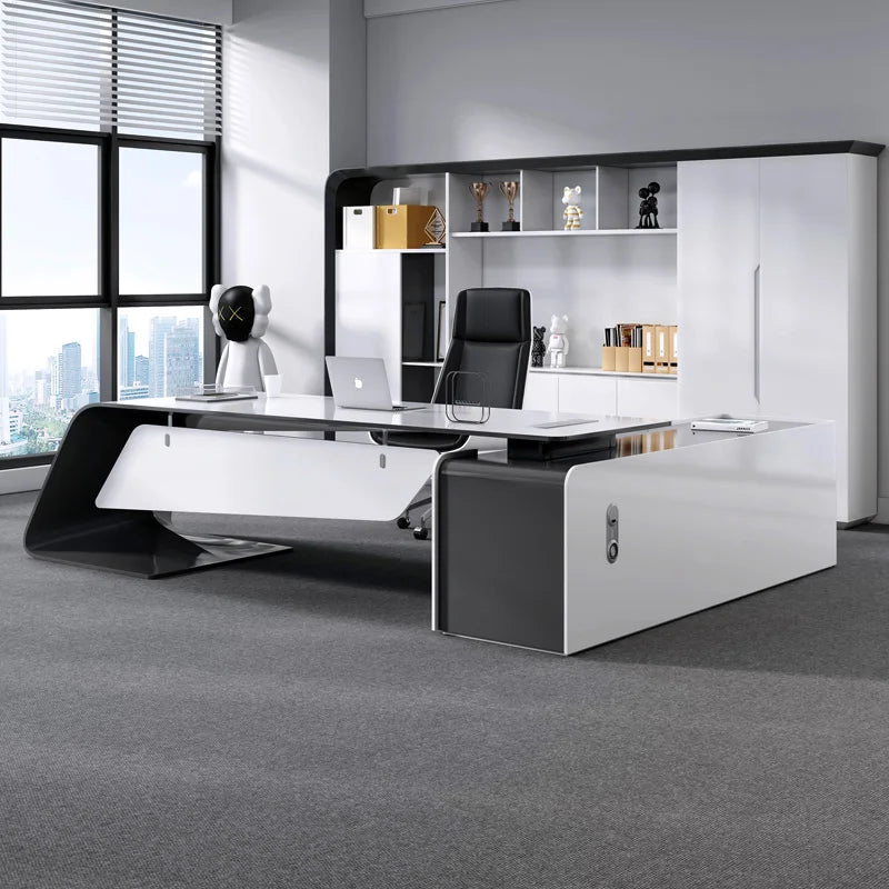 Storage L Shaped Office Desk Executive Supplies Modern Floor Computer Desks Modern European Mesa De Computador Theater Furniture