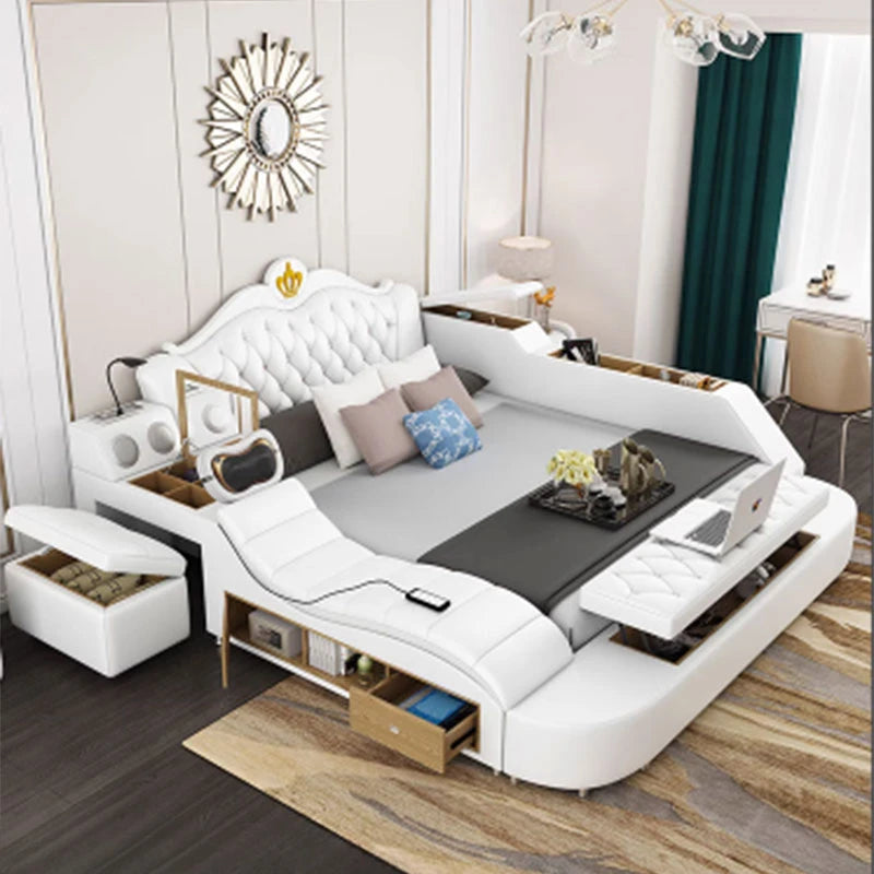 Storage Frame Smart Bed House Luxury Modern Hotel King Size Smart Bed Princess Girls Boys Cama Box Casal Bedroom Furniture