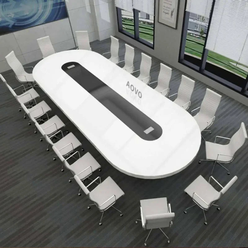 Oval Conference Table Painted Simple Modern Fashion Large Conference Room Long Table