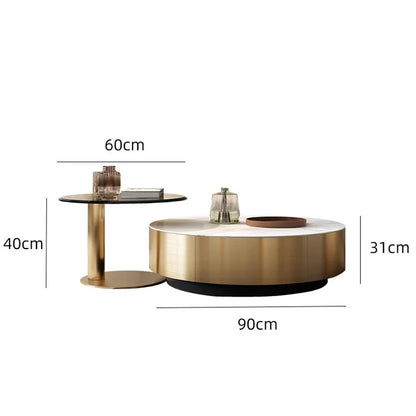 Luxury Round Coffee Tables Center Floor Metal Living Room Designer Dining Coffee Tables Console Muebles Hogar Home Furniture