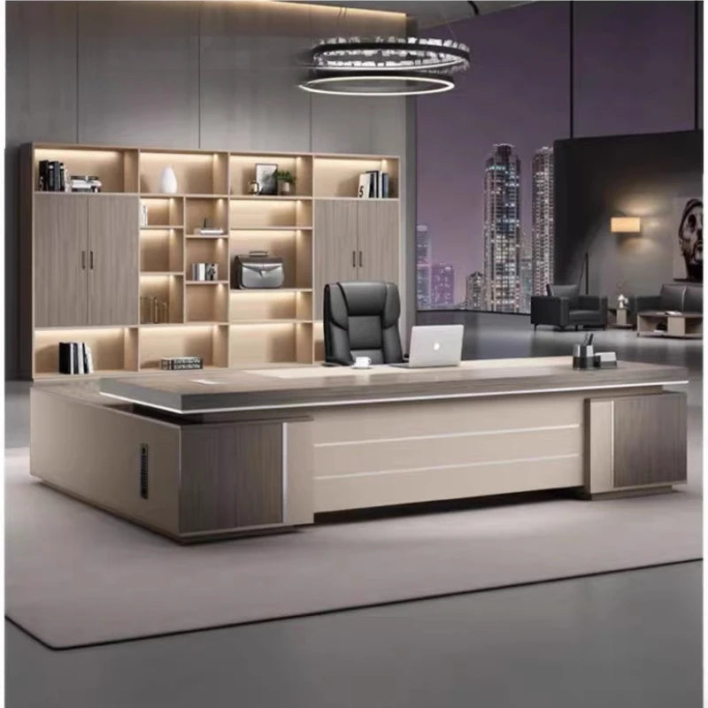 Shelf Executive Office Desk Long School European Luxury Computer Desks Secretary Floor Escritorios De Ordenador Modern Furniture