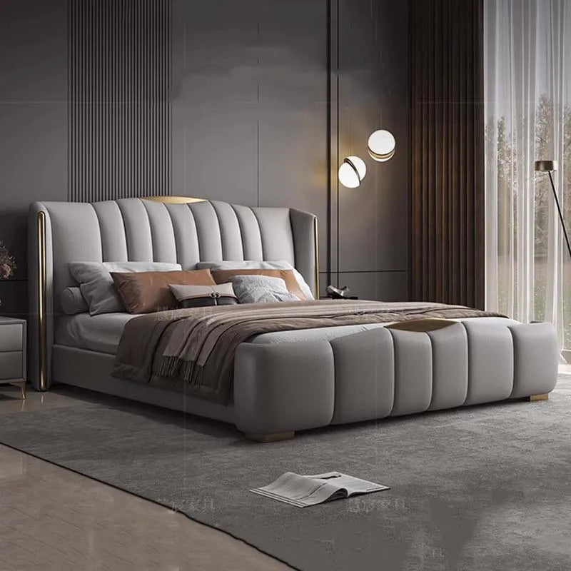 Multifonction Couple Bed Bedroom Organiser King Size Double Bed Modern Luxury Marco De Cama Queen Moderno Nordic Furniture