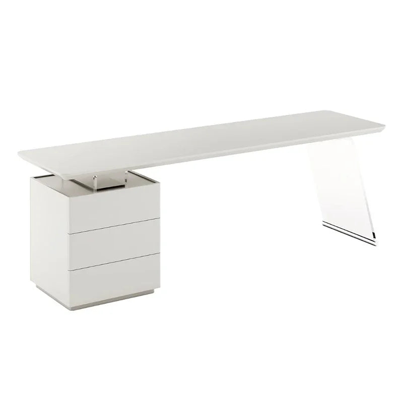 White Conference Desk Tables Executive Studio Designer Fashion Modern Simple Storage Office Desk Wood Mesa Escritorio Furniture