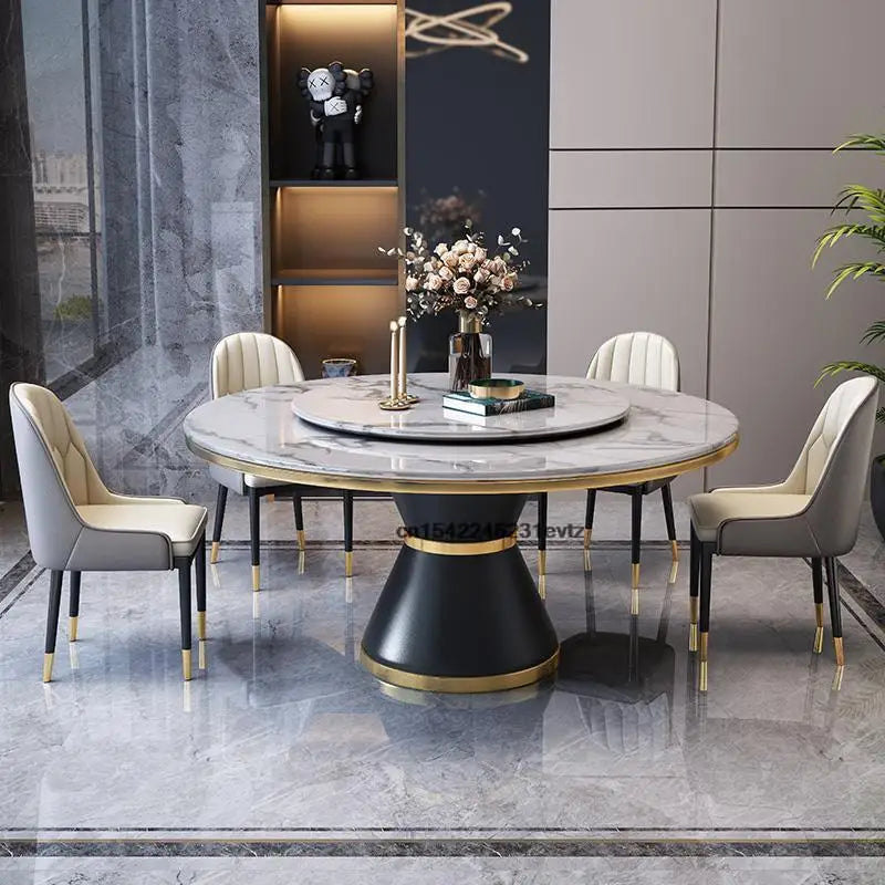 Rock Dinner Table Round Table Modern Light Luxury Dining Room Furniture Set Home Furniture Kitchen Table