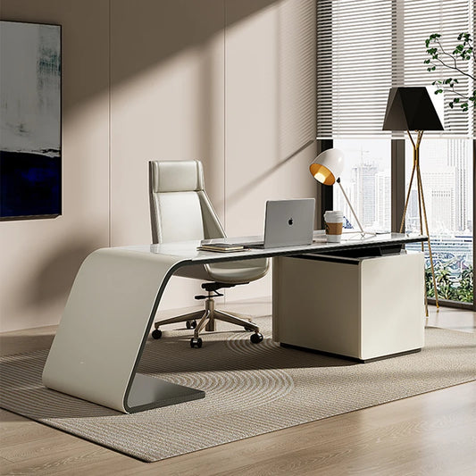 Computer Luxury Work Table Modern Drawers Storage Counter Office Desk Workbench Executive Mesa Escritorio Luxury Furniture