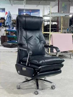 PU High Back electric office chair with footrest chairs  Armchair Computer Swivel Luxury Boss Executive Leather Office Chairs