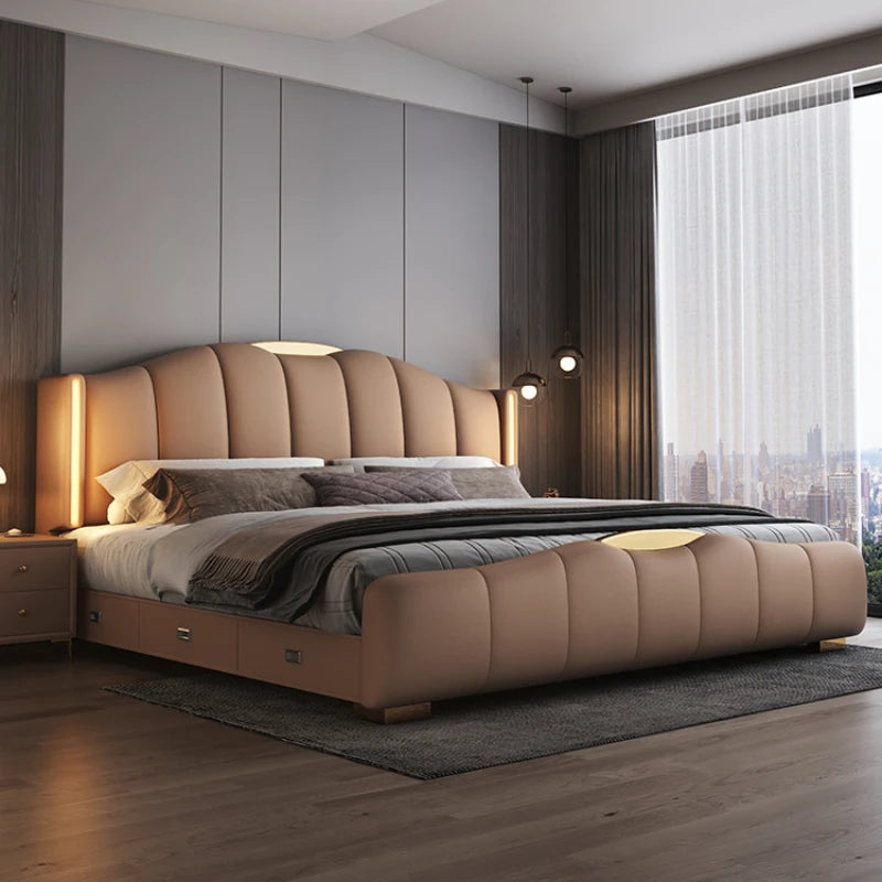 Luxury Frame Double Bed King Size Modern Living Room Frame Double Bed Queen Hotel Princess Cama De Casal Bedroom Furniture