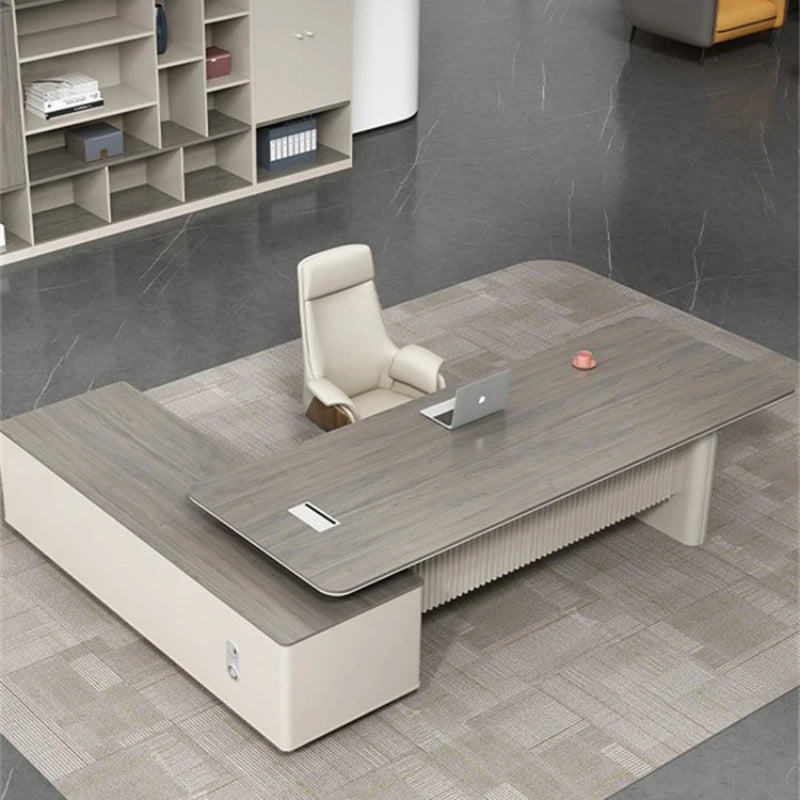 Writing Desk Table Modern Meeting Shelves Luxury Long Reception Office Executive Laptop Standing Escritorio Simple Furniture