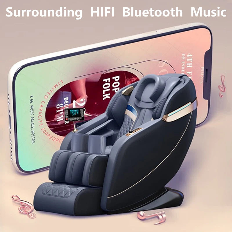 Luxury Massage Chair HiFi Bluetooth Music Relaxing Multi Functional Electric Massage Chair Full Body Airbags Knead Zero Gravity