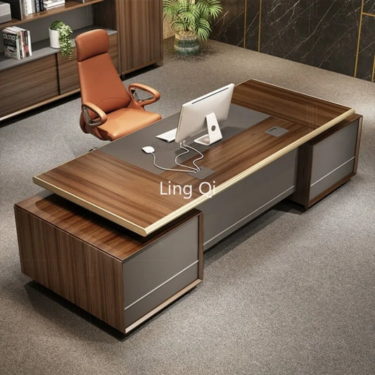 Light Luxury European Office Desk L Shaped Customized Mid Century Boss Computer Desks Makeup Executive Bureau Meuble Furniture