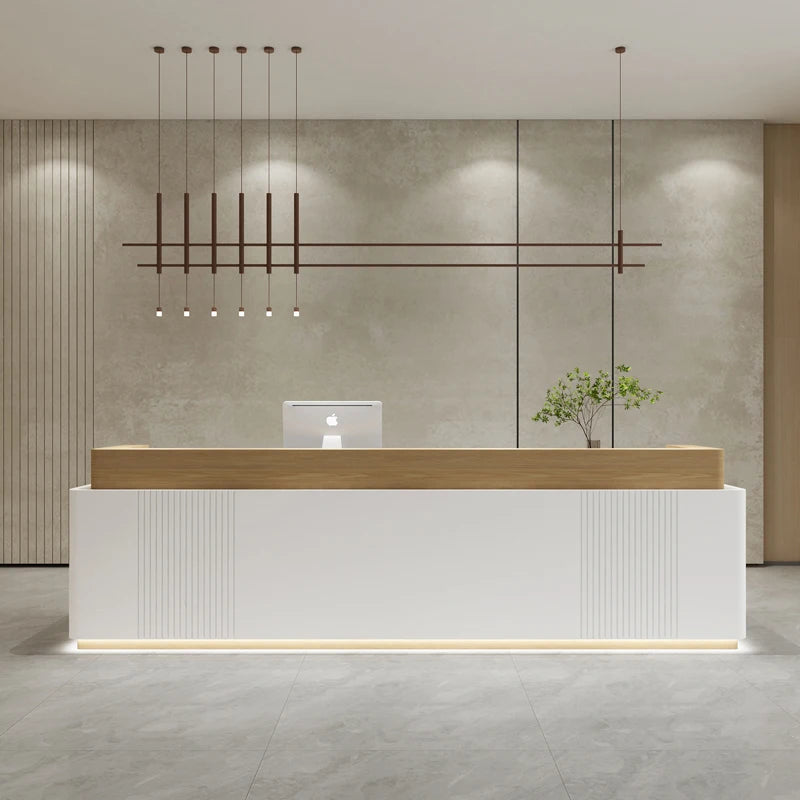 White Reception Desk Check Out Modern Mobile Bar Counter Store Barbershop Spa Office Table Advisory Recepcja Luxury Furniture