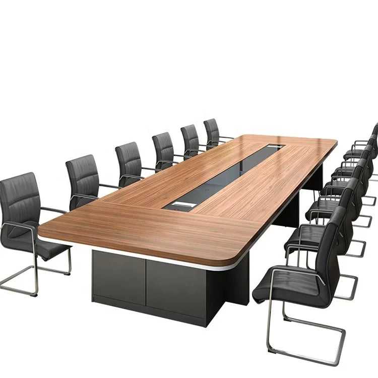 High end wooden 20 person modern meeting room table conference office desk