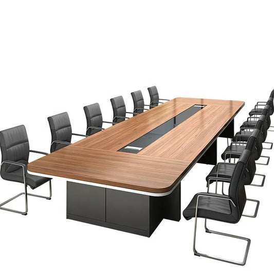 High end wooden 20 person modern meeting room table conference office desk