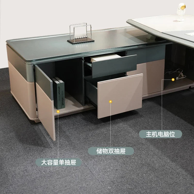 Study Computer Desk Standing Organizer Modern Writing L Shaped Office Desk Corner Executive Mesas De Computador Office Furniture