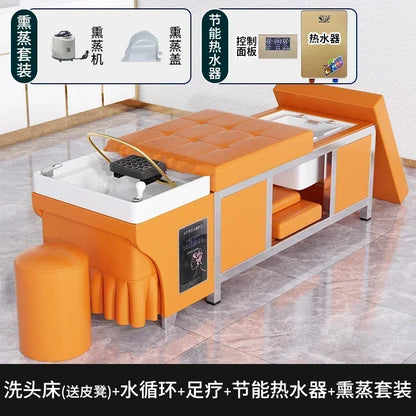 Foot Basin Japanese Hair Washing Bed Comfort Massage Luxury Head Spa Shampoo Chair Salon Behandelstoel Salon Equipment MQ50XF