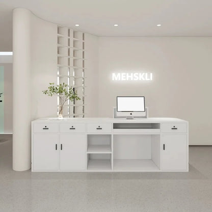 Minimalist Cashier Reception Desk Beauty Salon Table Store Curved Store Counter Mostrador Recepcion Beauty Salon Furniture