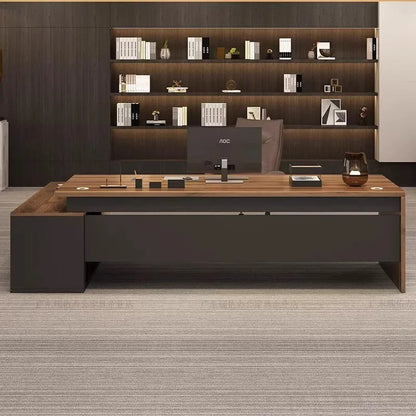 L Shaped Drawers Office Desks Luxury Monitor Desktop Modern Executive Work Desk Boss Tavolo Scrivania Ufficio Office Furniture