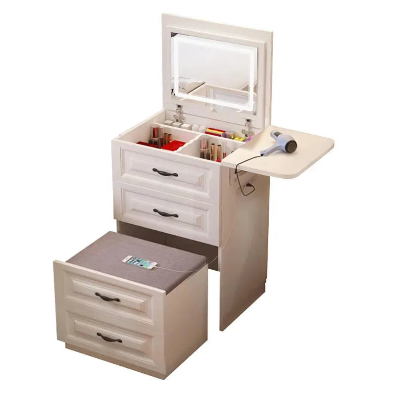 Nordic Man-made Board Dressers for Bedroom Furniture Designer Light Luxury Bedside Storage Cabinet Integrated Dressing Table