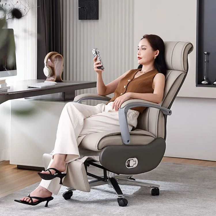 Genuine Leather Electric Boss Chair Home Office Swivel Lift Recliner Executive Chair Function Office Computer Chair