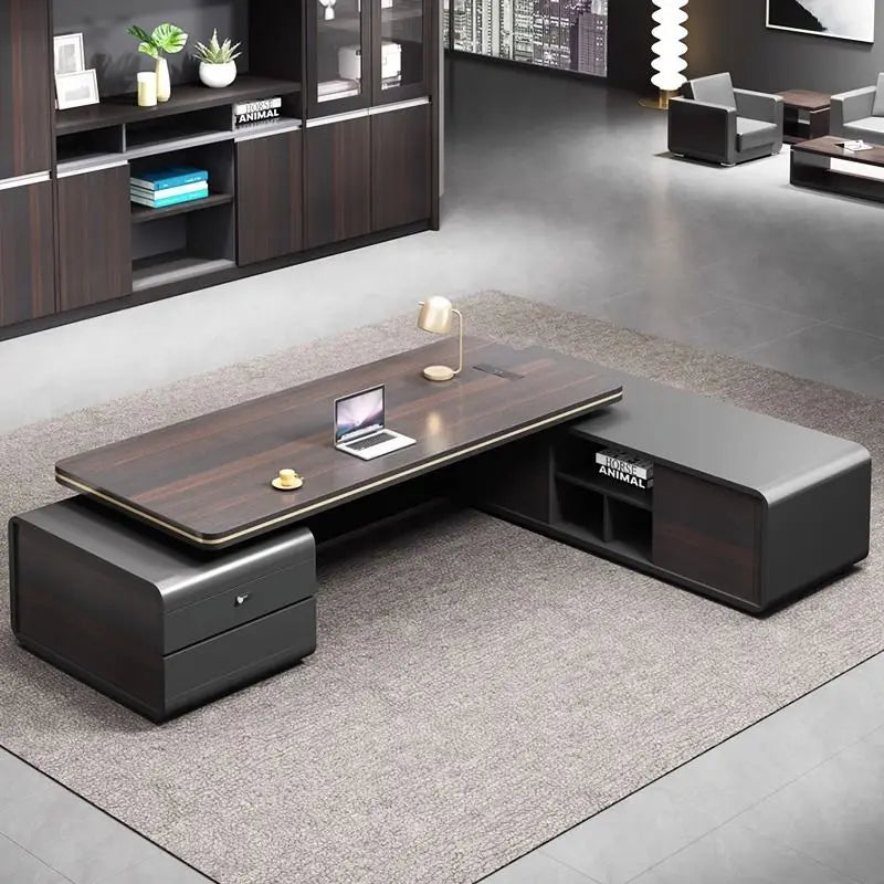 Commercial Ceo Office Desks Escritorio De Oficina L Shaped Executive Luxury Office Table Set Schreibtisch Desk Office Furniture