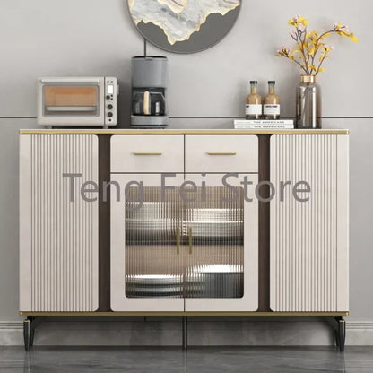 Closet Locker Sideboard Drawers Living Room Nordic Luxury Glass Display Sideboard Kitchen Storage Credenza Home Furniture SR50CG