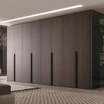 Professional Wholesale Luxury Classic Grey-Black Simple Design Wooden  Wardrobe