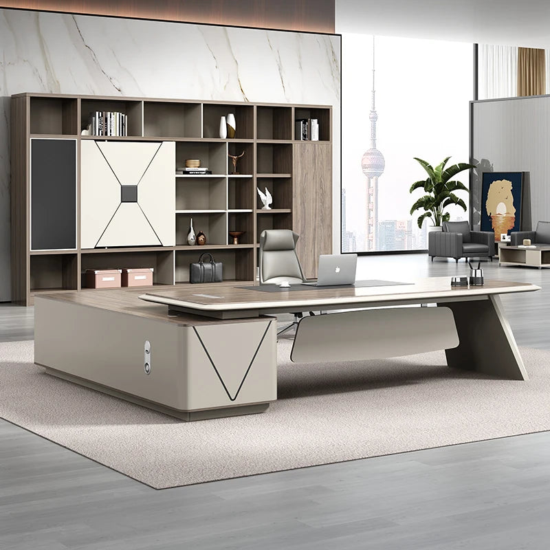 Office furniture: light luxury, simple and simple, modern executive desk, atmospheric manager, desk and chair combination