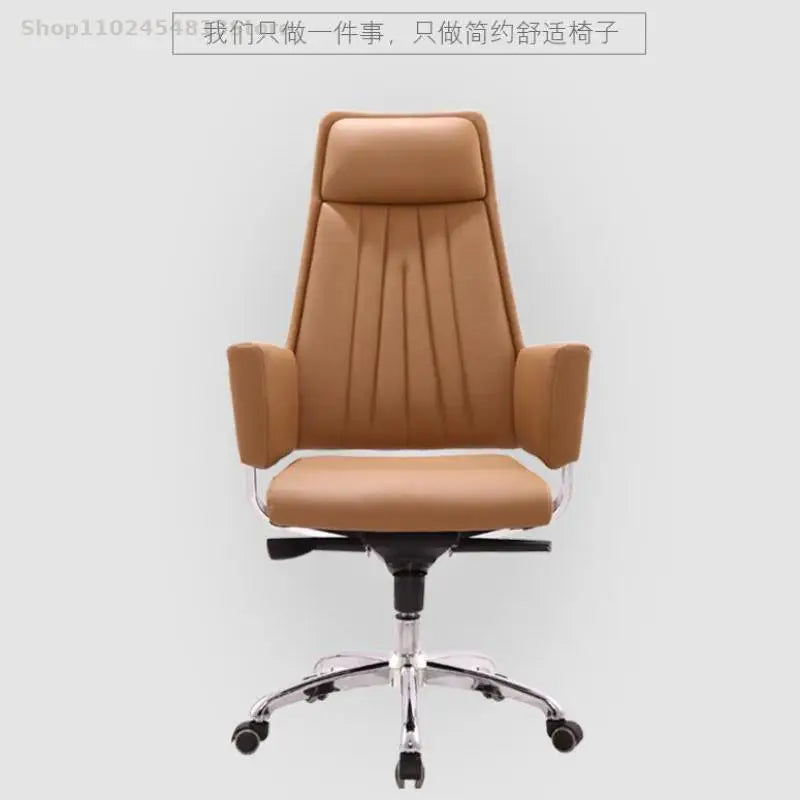 Computer Office Chair Home Comfortable Office Meeting Room Lifting Chair Leather Reclining Boss Backrest Swivel Chair