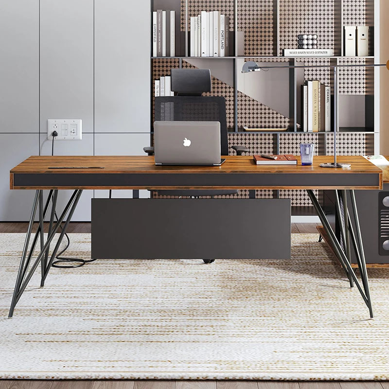 Computer Drawers Modern Work Table Executive Workbench Office Desk Storage Luxury Writing Tavolo Da Lavoro Office Furniture