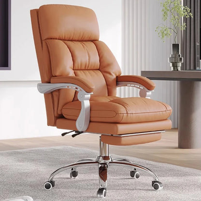 Faux Leather Support Office Chair Modern Luxairy Designer Ergonomic Chair Mobile Comfy Rolling Silla De Oficina Office Furniture