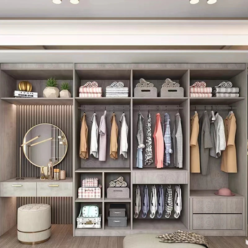 Modern Luxury Wardrobes Elegant Couples Storage Organizer Wardrobes Bedroom Wooden Guarda Roupa Casal Cabinet Furniture