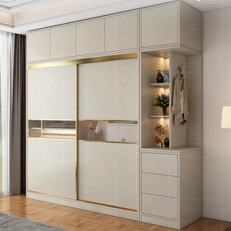 Clothes Storage Wardrobe Modern Luxurious Bedroom Organizer Wardrobe Sliding Doors Multifunction Armario Multiuso Room Furniture