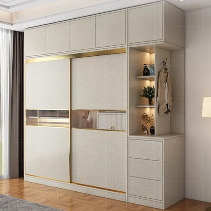 Clothes Storage Wardrobe Modern Luxurious Bedroom Organizer Wardrobe Sliding Doors Multifunction Armario Multiuso Room Furniture