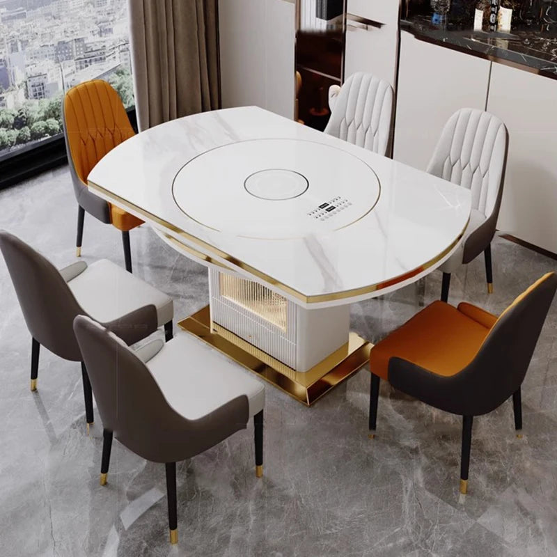 Dinner Table Dining Room Sets Marble Chairs Modern Luxury Kitchen Table Outdoor Round Meble Ogrodowe Living Room Sets Furniture