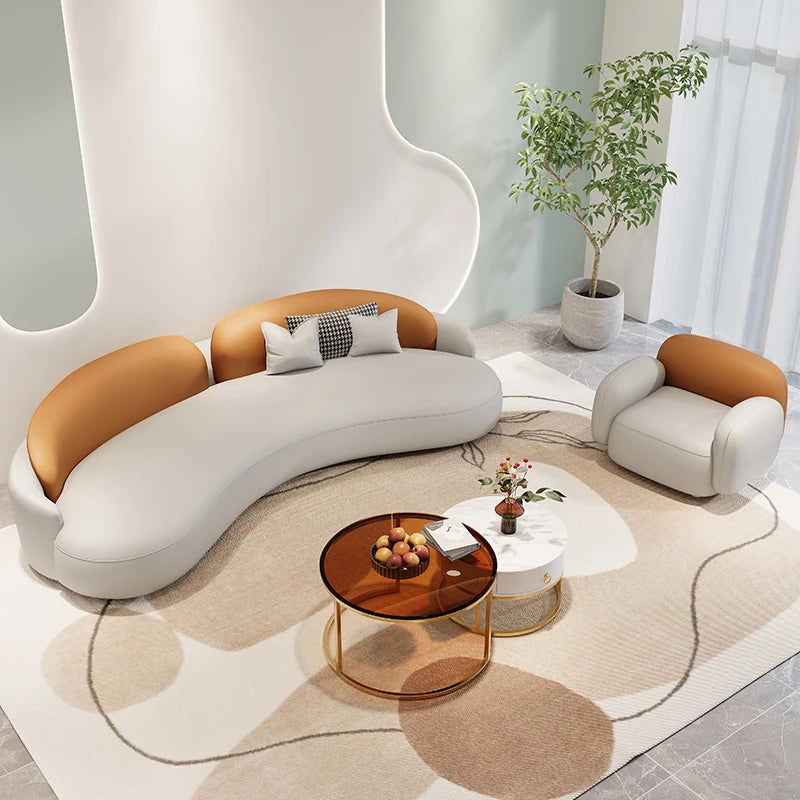 Luxury Fancy Unique Sofas Kawaii Orange Cute Lazzy Floor Living Room Sofas Modern White Divani Da Soggiorno Apartment Furniture