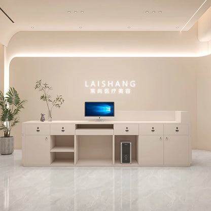 Cashier Reception Desks Beauty Salon Luxury Bar Counter Mobile Conference Hotel Information Wooden Comptoir Caisse Furniture