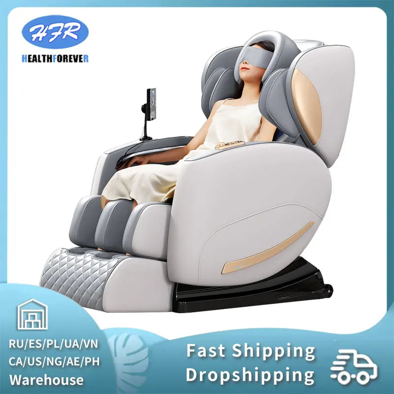 HFR 2024 Massage Chair 4D Full Body Recliner Zero Gravity Office Chair Yoga Stretch Intelligent Body Detection Bluetooth Speaker