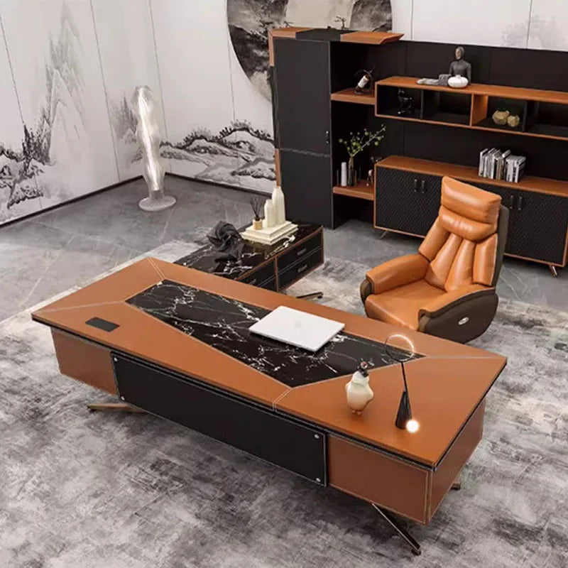 Luxury Executive Office Desk Secretary Writing Standing Monitor Computer Desks Organizers Mid Century Mesa Escritorio Furniture