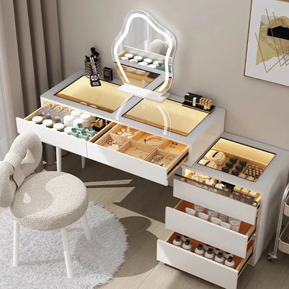 Dresser Bedroom Vanity Desk Drawers Mirrors Cabinets Make Up Table Storage Tocador De Maquillaje Mueble Con Espejo Furniture